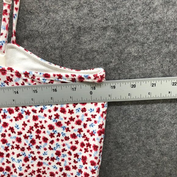 NWT Old Navy Cami Bodysuit Womens XXL Americana Floral Red Blue Square Neck - Picture 8 of 10